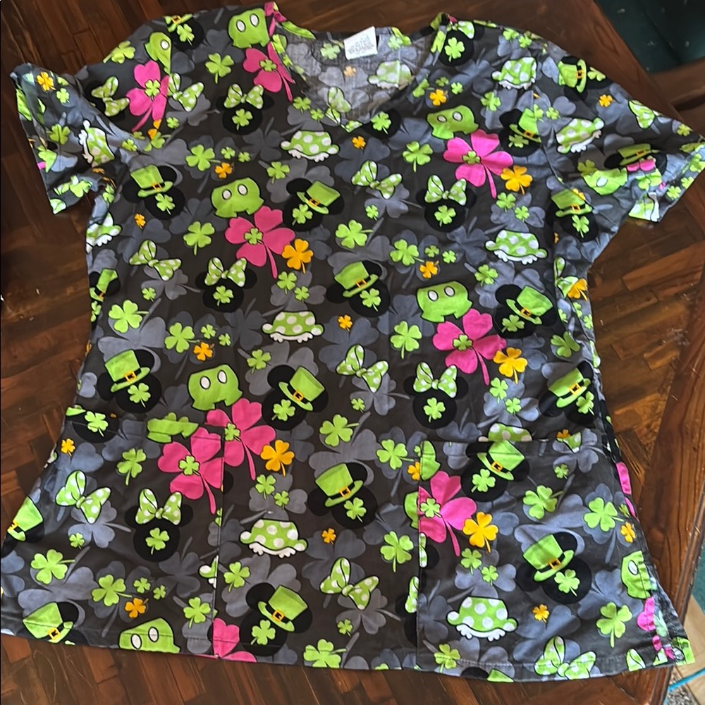 Disney Saint Patrick’s day themed scrub top